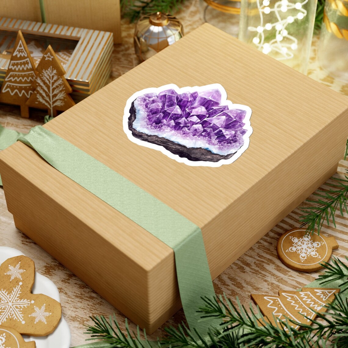 Geode Sticker Amethyst Geode Sticker, Purple Crystal Vinyl Decal - Etsy