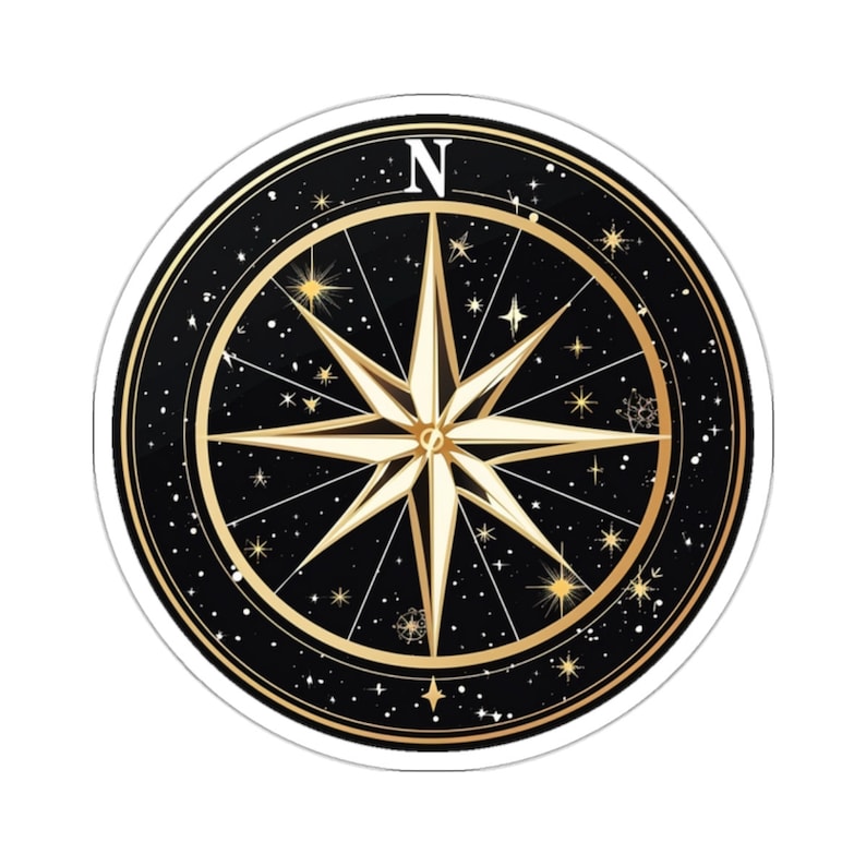North Compass Sticker Find Your True North, Compass Sticker, Stars Decoration, Inspirational ...
