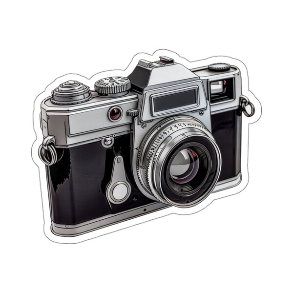 Retro Vibes, Vintage-style Camera Sticker, Perfect for Photography Lovers, Cool Laptop Decal