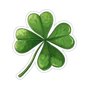 Lucky Charm on Demand, Four-Leaf Clover Sticker, Bring Irish Luck Home