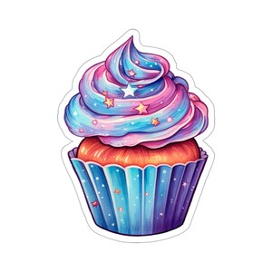 Cosmic Cupcake | Galaxy Cupcake Sticker | Space-Sweet Decor | Perfect for Laptops, Journals & More