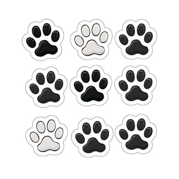 Puppy Paw Prints Stickers, Perfect for Water Bottles, Laptops, & More