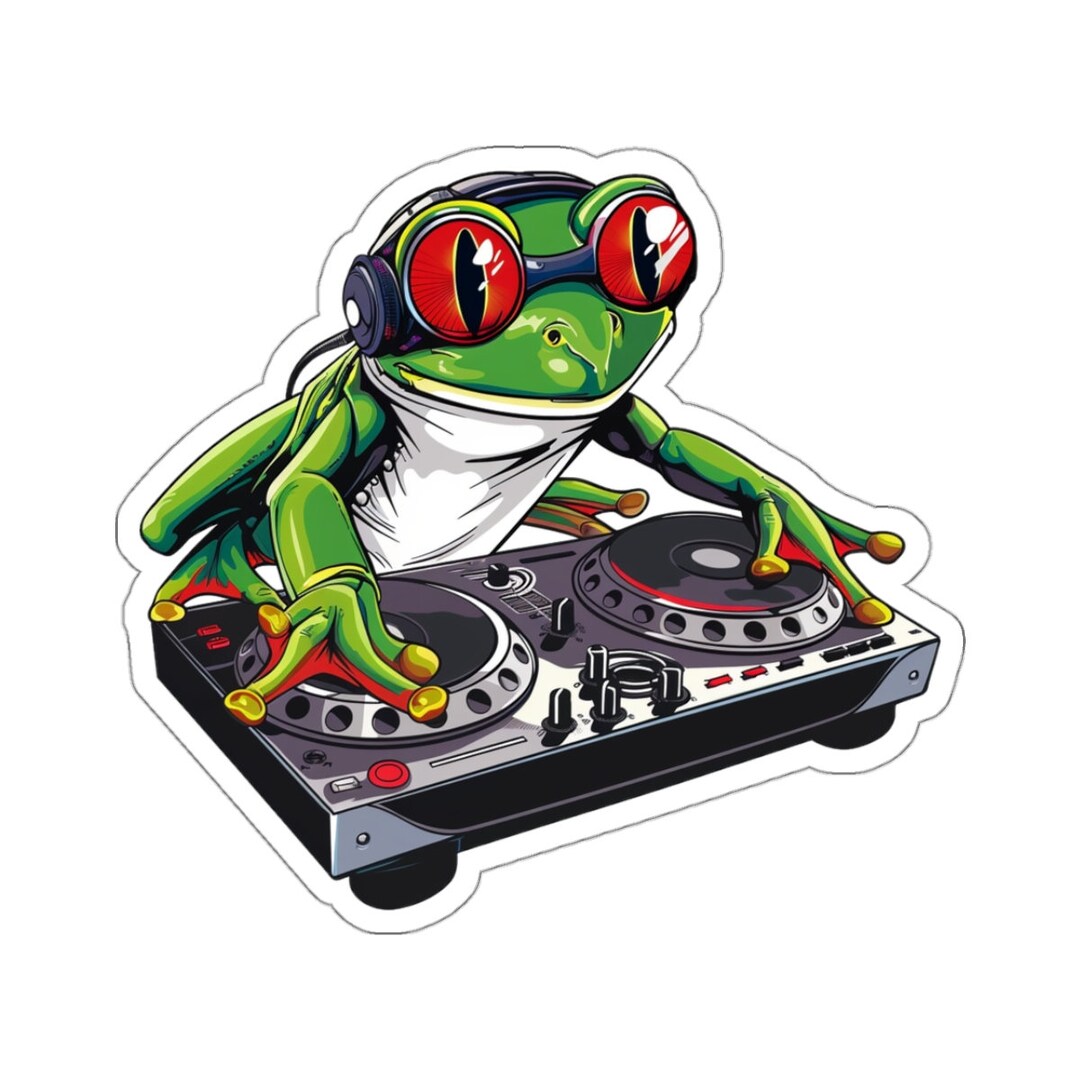 DJ Frog Sticker, Turntable & Headphones Decal - Etsy