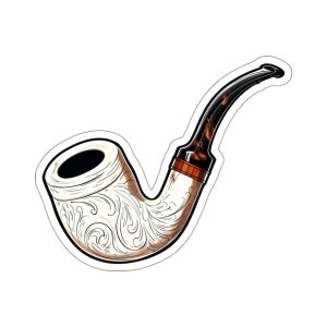 Classic Meerschaum Pipe Sticker, Vintage-style Vibe, Man Cave Essential