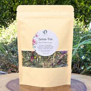 Janna-Tea, Relaxing Tea, Calming Herbal Tea, Stress Relief Tea, Wellness Tea, Loose Leaf Tea, Spearmint, Lemon Balm, Rose, Lavender