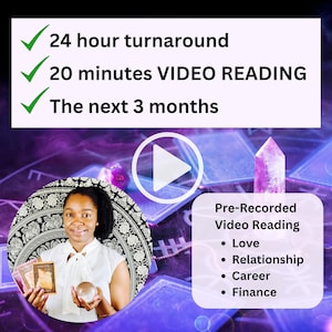 VIDEO Lectura de Tarot - Carta de Tarot + Lectura Psíquica Intuitiva - Entrega en 24 Horas; Lectura de 3 meses por delante; la lectura de los próximos 3 meses