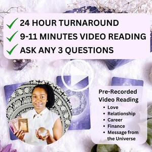 VIDEO Lectura de Tarot - Carta de Tarot + Lectura Psíquica Intuitiva - Entrega en 24 Horas; Preguntas sobre el amor, las relaciones, la carrera y más