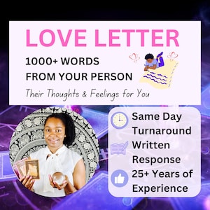 SAME DAY Tarot Reading-Liebesbrief Gekanalte Nachricht von Ihrer Person; Kein Kontakt; Love Reading Tarotkarten + Intuitive Psychic Readings