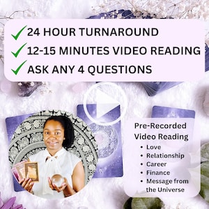 VIDEO Lectura de Tarot - Carta de Tarot + Lectura Psíquica Intuitiva - Entrega en 24 Horas; Preguntas sobre el amor, las relaciones, la carrera y más