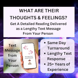 MISMO DÍA Lectura de Tarot-Mensaje de Su Persona; Texto extenso, sin contacto, separación, lectura de cartas del tarot de amor + lecturas psíquicas intuitivas