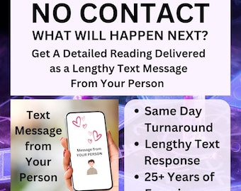 SAME DAY Tarot Reading-No Contact; Lengthy Text, Message From Your Person, Separation, Love Reading Tarot Cards + Intuitive Psychic Readings