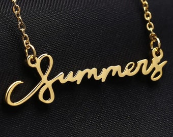 Signature Name Necklace, Personalized Gold Name Necklace, Handmade Personalized Name Jewelry, Personalized Gift for Her