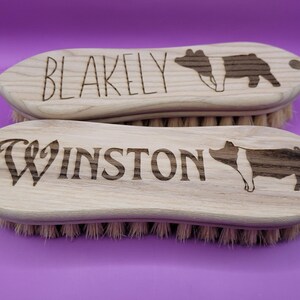 Custom Engraved Show Pig Brush: Personalize With Name and Breed Graphic image 17
