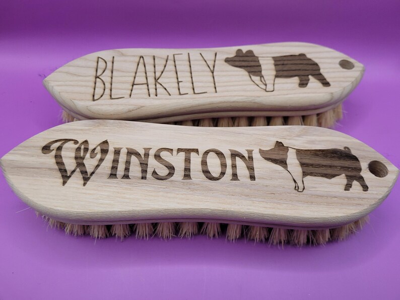 Custom Engraved Show Pig Brush: Personalize With Name and Breed Graphic image 17