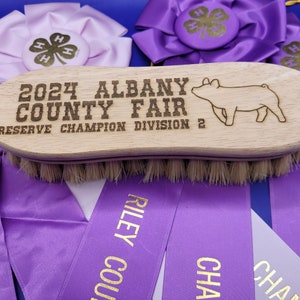 Personalized Show Pig Brush: Engraved Livestock Award
