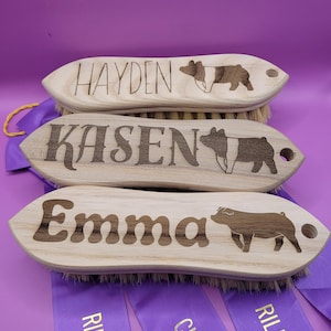 Custom Engraved Show Pig Brush: Personalize With Name and Breed Graphic image 20