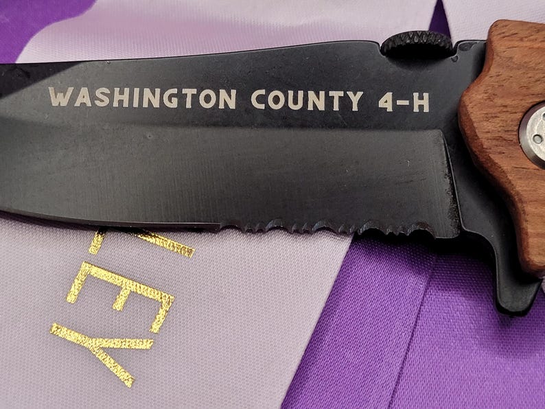 Engraved Padauk Wood Knife: Livestock Show Award, County Fair Prize image 11