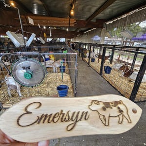 Custom Engraved Show Pig Brush: Personalize With Name and Breed Graphic image 3