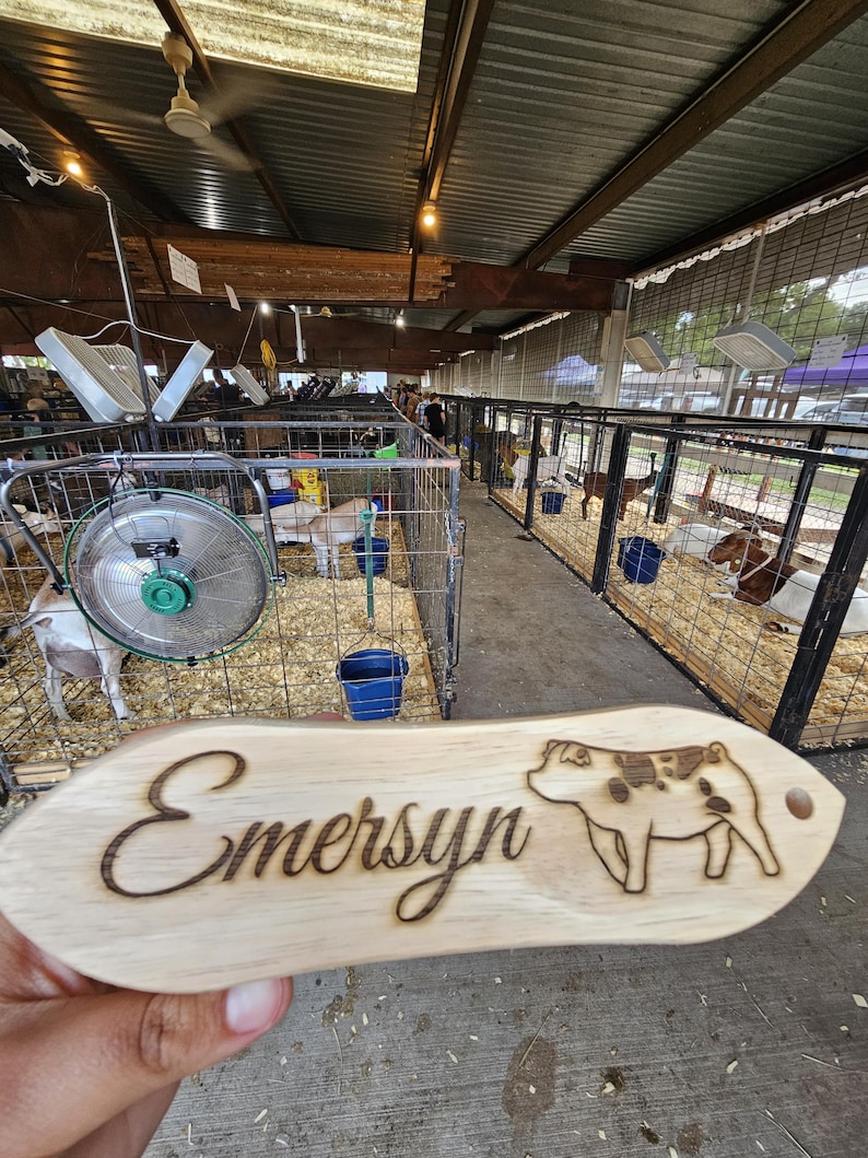 Custom Engraved Show Pig Brush: Personalize With Name and Breed Graphic image 3