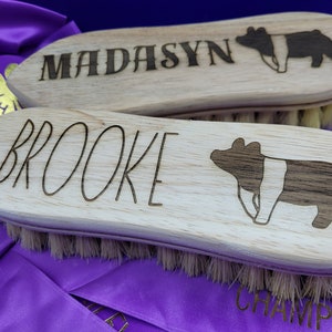Custom Show Pig Brush, Personalize with Name and Breed, Berkshire, Hereford, Chester, Duroc, Hampshire, Yorkshire, Spotted, Blue Butt, More