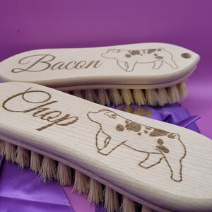 Custom Engraved Show Pig Brush: Personalize With Name and Breed Graphic image 11
