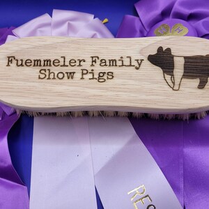 Custom Engraved Show Pig Brush: Personalize With Name and Breed Graphic image 18