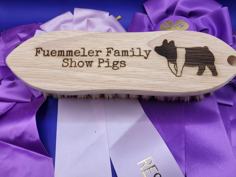 Custom Engraved Show Pig Brush: Personalize With Name and Breed Graphic image 18