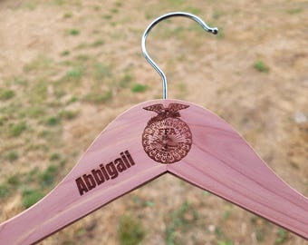 Custom Cedar FFA Jacket Hanger - Emblem - Name -  Affinity & FFA Licensed