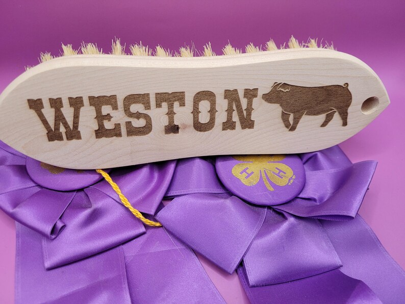 Custom Engraved Show Pig Brush: Personalize With Name and Breed Graphic image 19