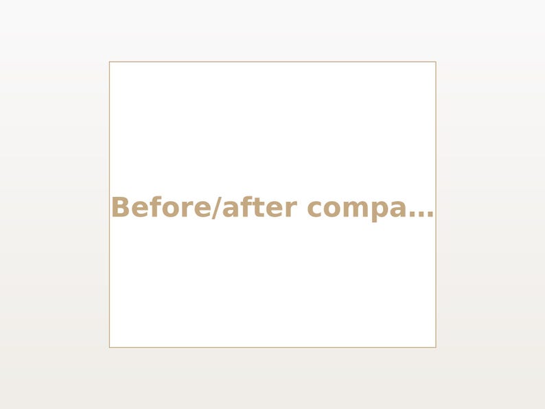 May include: A square graphic with a thin brown border on a light background. The text "Before/after compa..." is centered in the middle of the square in a bold, light brown sans-serif font, indicating a comparison layout for visual content.