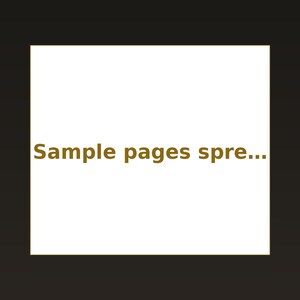 May include: A square white graphic featuring the text "Sample pages spre..." in a bold, dark brown sans-serif font centred against a solid black background. The text is horizontally aligned and clearly legible within the white rectangular area.