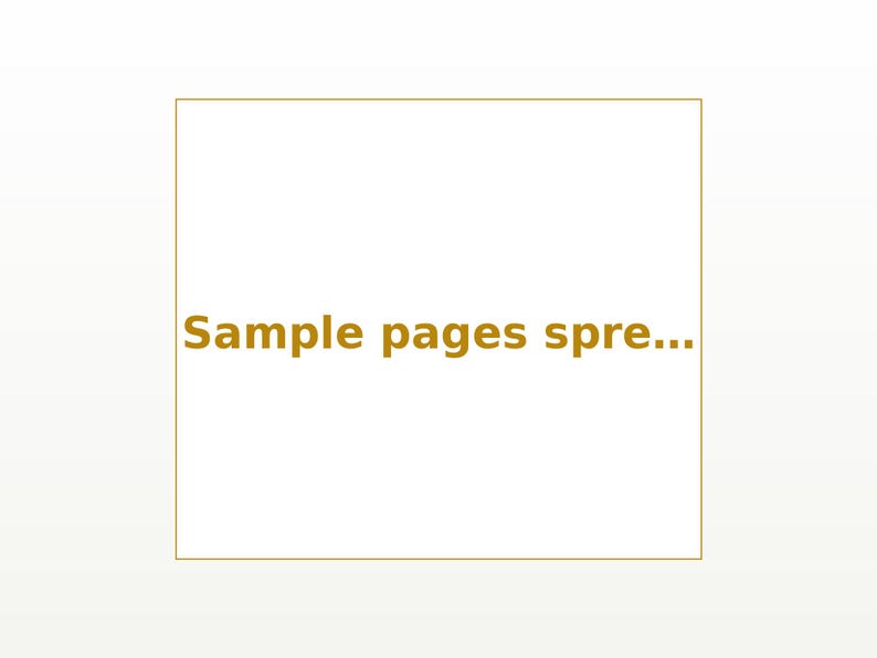 Puede incluir: Un marco rectangular con un borde fino dorado sobre un fondo blanco. Centrado dentro del marco est&aacute; el texto "Sample pages spre..." escrito en una fuente sans-serif dorada y en negrita, lo que indica una vista previa del documento.