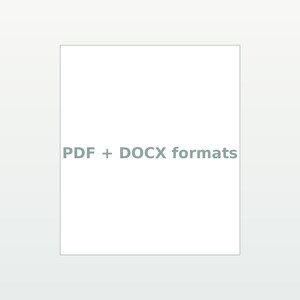 May include: A white rectangular graphic featuring the text PDF + DOCX formats in a centered, light gray sans-serif font. The design is simple and clean, presenting the two file types clearly against a plain, solid white background area.