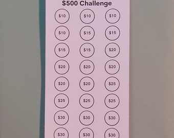 Printable A6 500 Dollar Savings Tracker