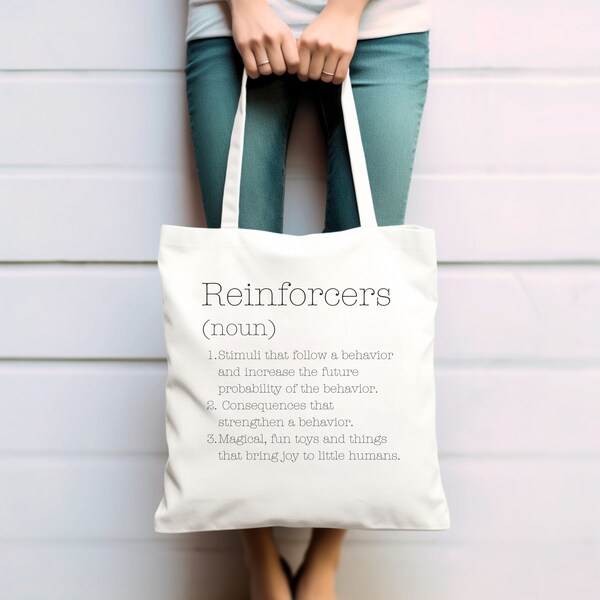 Reinforcers Definition Tote Bag, ABA, RBT, BCBA, Applied Behavior Analysis, aba Therapy, bcba Gift, rbt Gift, aba Tote Bag, Reinforcer Bag