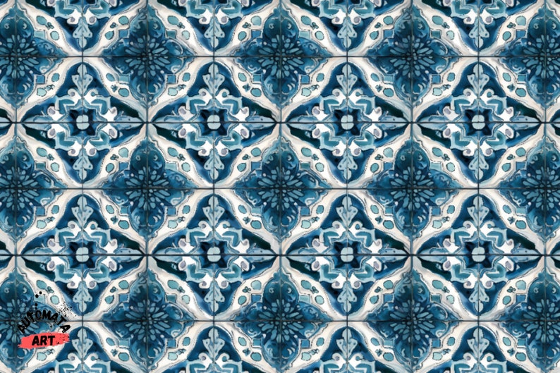Andalusi Pattern 25 Andalusian Tiles Seamless Patterns Digital Paper Set, High Quality ...