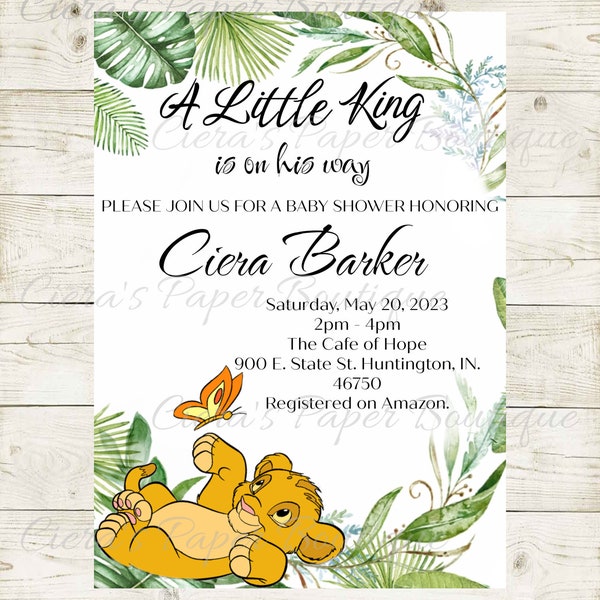 Baby Simba Invitation