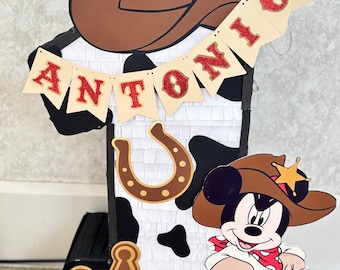 Personalized Mickey Mouse Rodeo Piñata