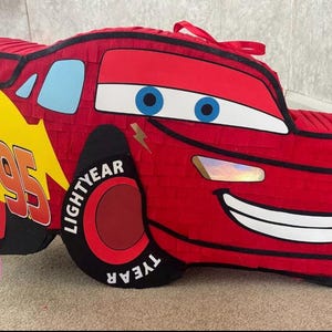 Personalized Lightning McQueen Piñata | Cars Birthday Party Decor, image 2