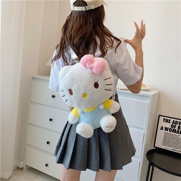 Sanrio Hello Kitty Melody Women Plush Toy Backpack New Y2k Sweet Cute Kuromi Students Shoulder Bag Preppy Fashion Kawaii Bookbag