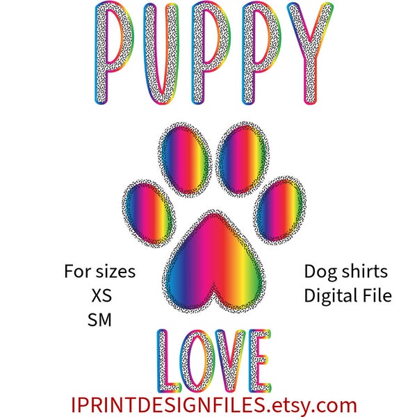 Puppy Love Heart Dog Clothes Png Dog png Dog shirts for printing extra small small Dogs cloths and shirts digital download digital file PNG