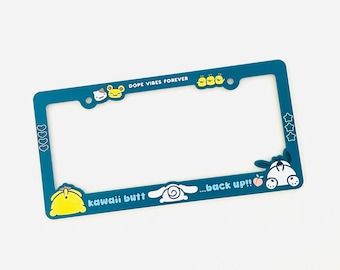 Kawaii License Plate Frame | Teal