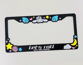 Let’s Roll Cina License Plate Frame - Black
