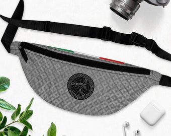 Classic Travel Gift Bag Fanny Pack Sicilian Logo Carry On Bag Gift  Lightweight Grey And Black Mom Dad Vacation Money Pouch Identification