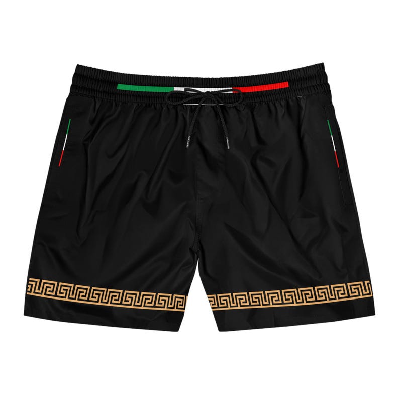 Italian Design Men's Swim Shorts: Mid-Length Beachwear with Italian Flag image 5