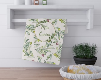 Olive Branch Kitchen Towel: Italian Mediterranean Decor