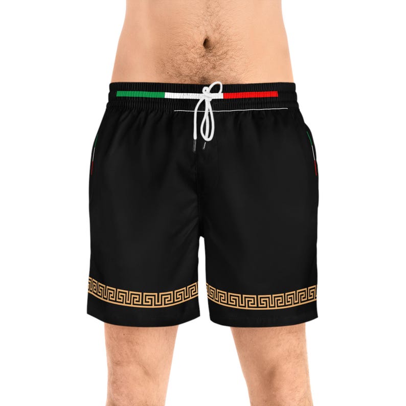 Italian Design Men's Swim Shorts: Mid-Length Beachwear with Italian Flag image 3