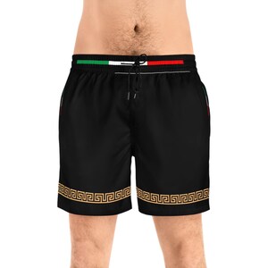 Italian Design Men's Swim Shorts: Mid-Length Beachwear with Italian Flag image 7