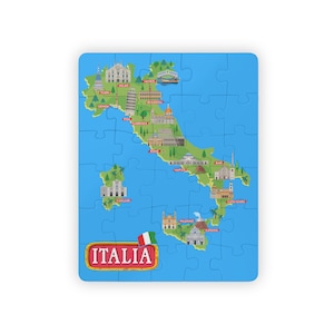Italien Landkarte Puzzle Geschenk für Kinder Authentisch für Kinder Italienische Stadt Karte Puzzle Geschenk