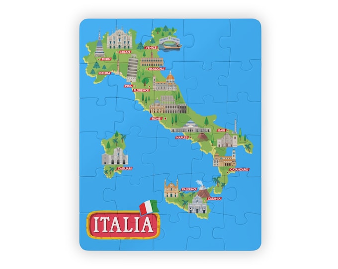 Italy Map Kids' Puzzle: Educational Italian City Map Gift